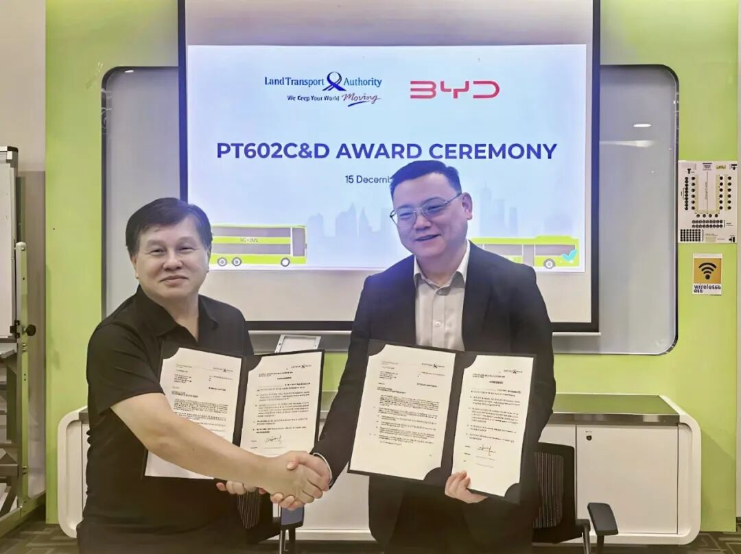 比亚迪再获新加坡210台电动大巴订单